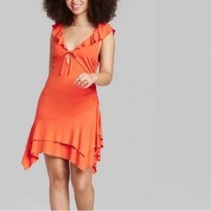 Wild Fable Vibrant Orange Flare Dress